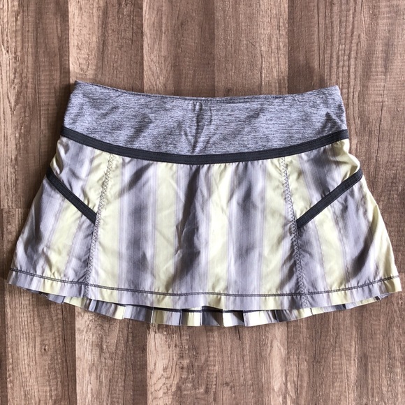 Lululemon Reflective Gray Citron Tennis Athletic Skirt Rare 6 - Picture 2 of 9